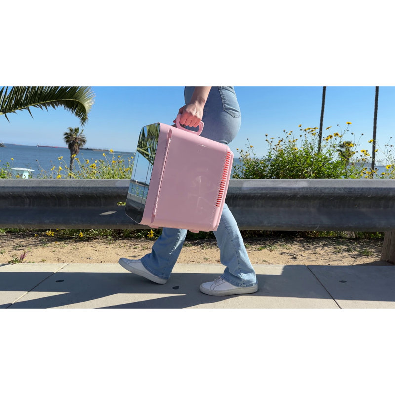 Mini réfrigérateur personnel avec miroir de beauté 15 canettes / 10 litres Frigidaire, rose, Rose