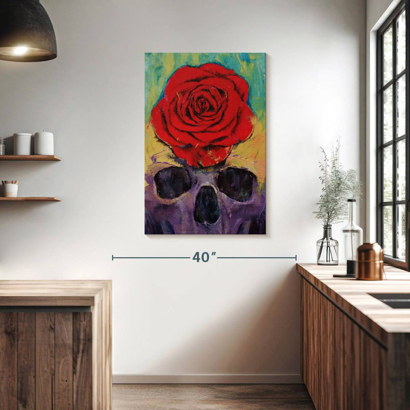 Hitzel Skull Rose, 39" H x 26" W