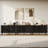 Credenza Storage Cabinet With Doors, Sideboard Buffet Cabinet With Adjustable Shelves For Living Room, Dining Room, Black -1573684028