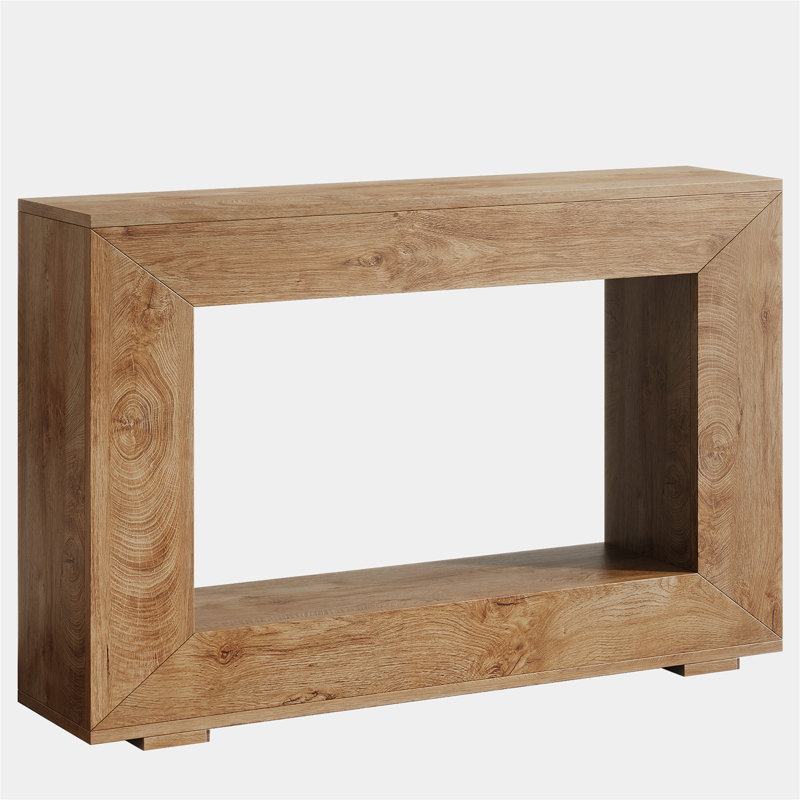 Console de style campagnard 47 pouces avec rangement - Table d'entrée rustique pour couloir, Bois naturel