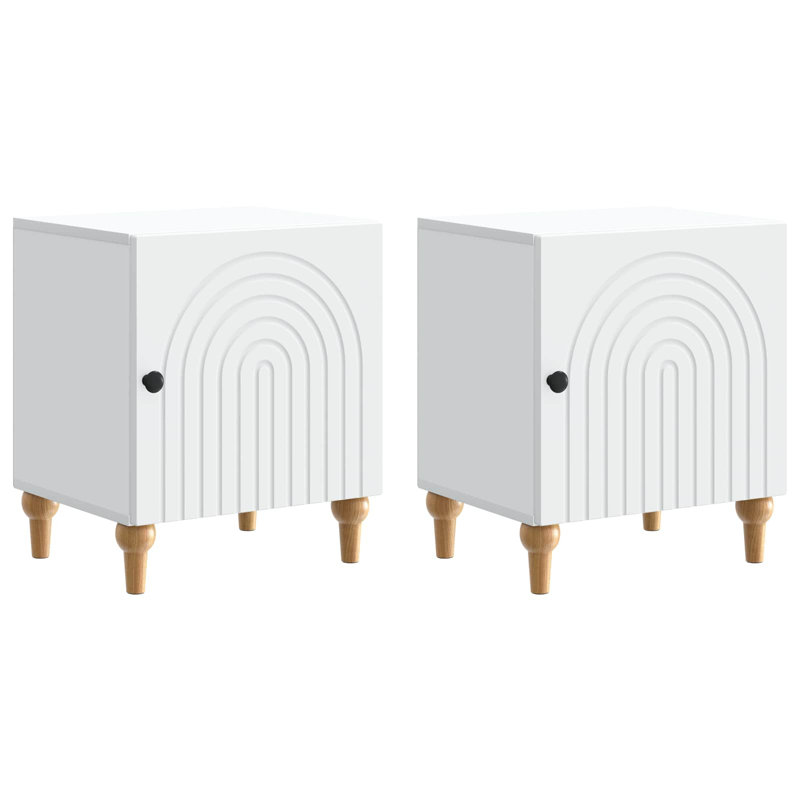 43cm W Manufactured Wood Bedside Table, White