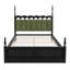 Lit plateforme en bois massif néo-classique Cadell avec tête de lit tapissier festonnée et colonnes-131996458-131996457