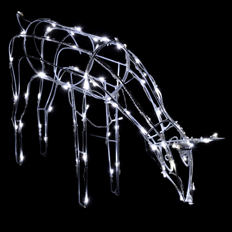 68cm Large 3D Twinkling Reindeer Christmas Lighted Display with Pre-Lit 80 LED