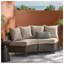 Canapé d'extérieur simple avec coussins imperméables - Fauteuil de patio en rotin PE brun