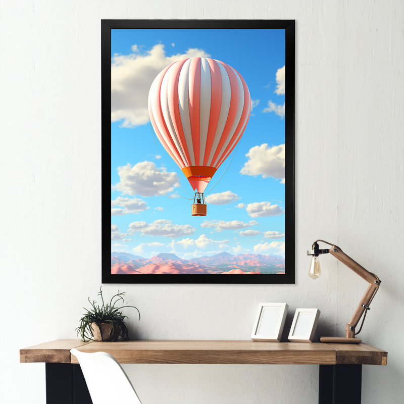 Vol en montgolfière et fantaisie, Cadre photo noir simple, H 40 po x l 30 po x P 1,5 po