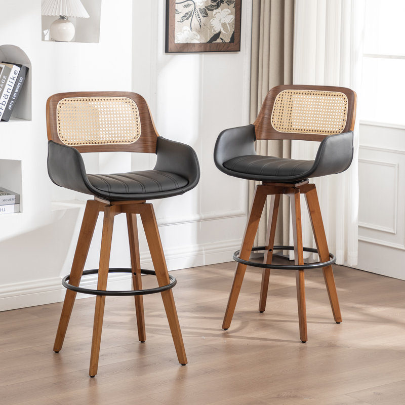 Derek Swivel Bar Stool, Bar Stool (76.2cm Seat Height), Black