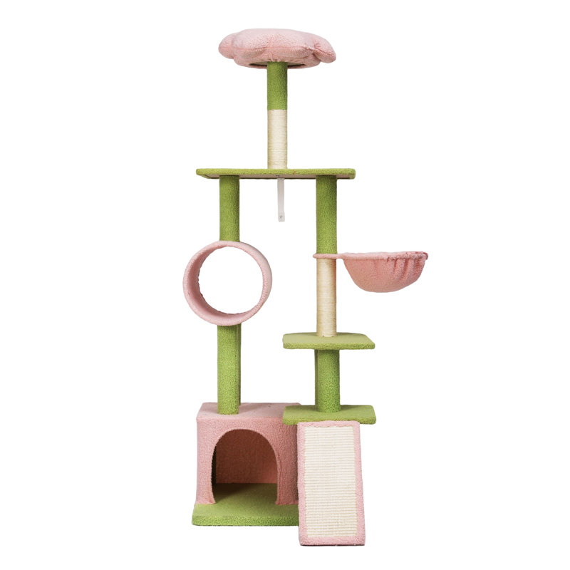 Flower-Style Cat Tree Tower with Detachable Perch