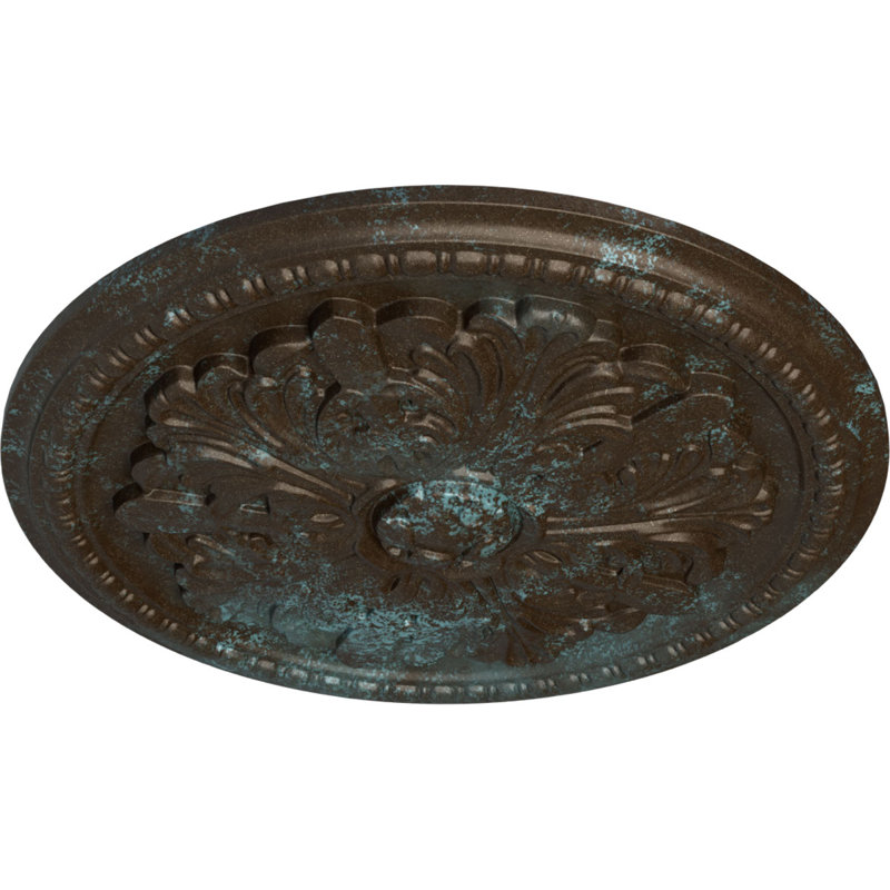 Médaillon de plafond Endurathane Swindon, DO 16 7/8 po x P 1 1/2 po (convient aux auvents jusqu'à 2 7/8 po), finition bronze patiné peint à la main