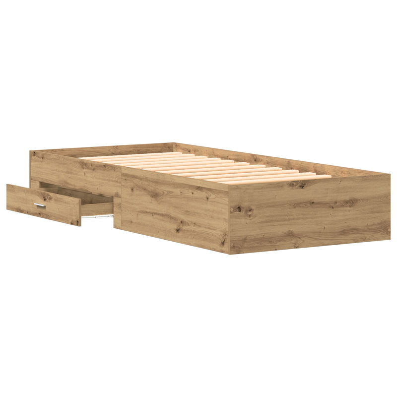 Storage Bed Frame, Brown, 93 x 193 cm