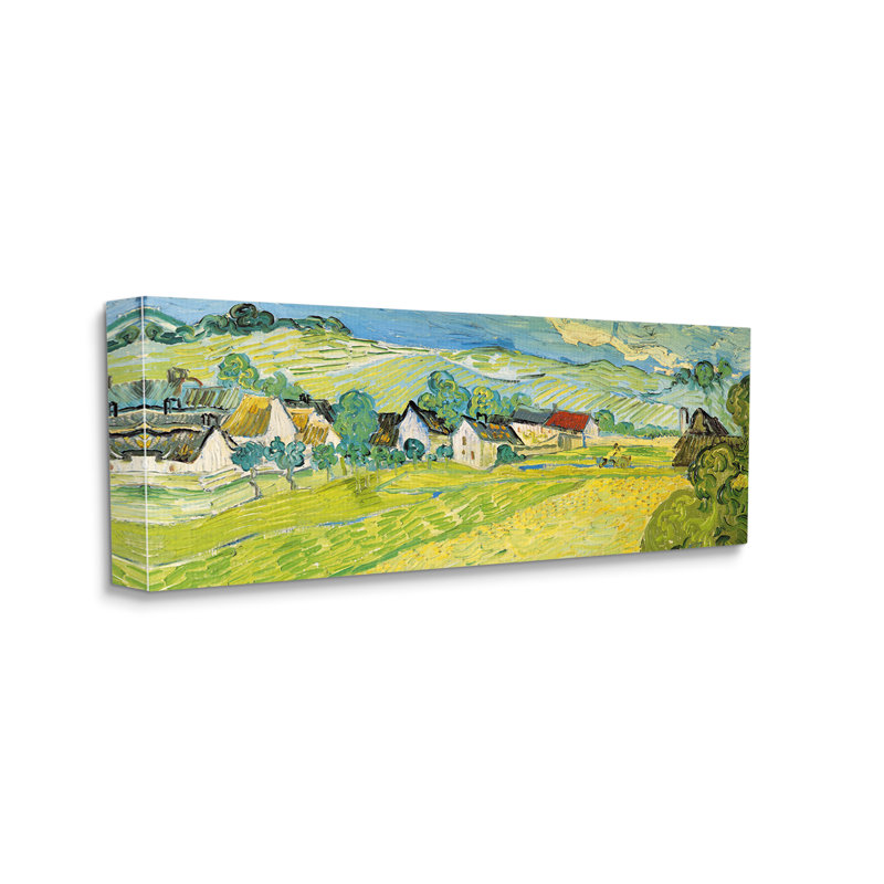 «Vue Ensoleille Van Gogh Classic» par Vincent Van Gogh - Peinture, H 17 po x l 40 po x P 1,5 po, Toile tendue