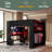 Full Size Wood Bunk Bed With Height-Adjustable Desk,Wardrobe,Ample Storage Space,And RGB Light-1045223209