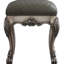 Tabouret de coiffeuse élégant en gris et blanc os rétro pour une chambre à coucher sereine et luxueuse