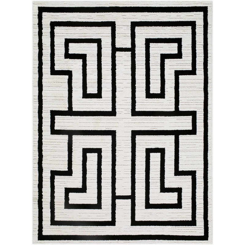 Rachel Zoe X Livabliss The Studio Edit Machine Woven Rug, Black/Gray, Rectangle 2' x 2'11"