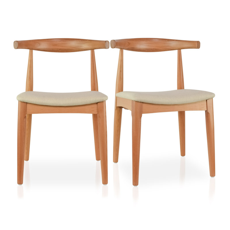Clouser Faunsdale Dining Chair - Upholstered Fabric Slat Back Side Chair with Cushion Seat - Kitchen & Home Accent Chair, 2