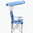 Kamp-Rite Portable Folding Quad Camp Chair w/ Shade Canopy & 2 Cupholders, Blue