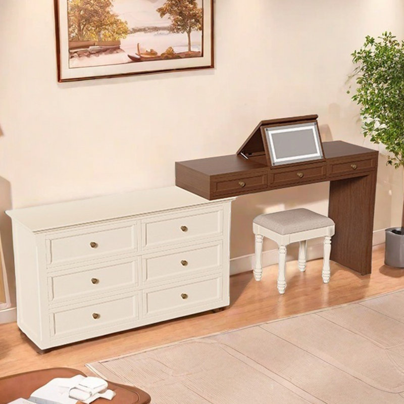 Solid wood retro style multi-functional dresser