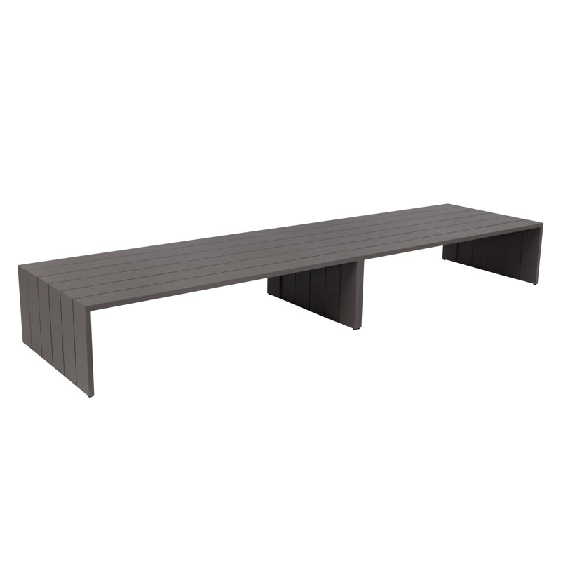 Warm Gray Rectangular Aluminum Outdoor Coffee Table