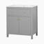 Ensemble de meuble-lavabo sur pied 60 po avec lavabo en céramique 60 po
