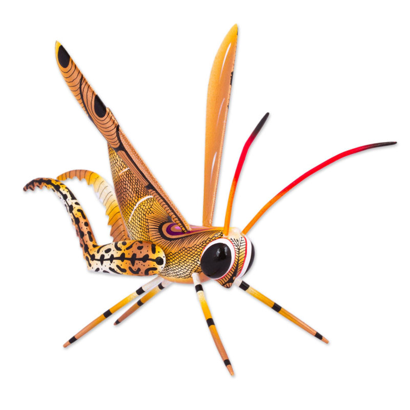 Figurine Blosse Good Luck Cricket Alebrije, Orange