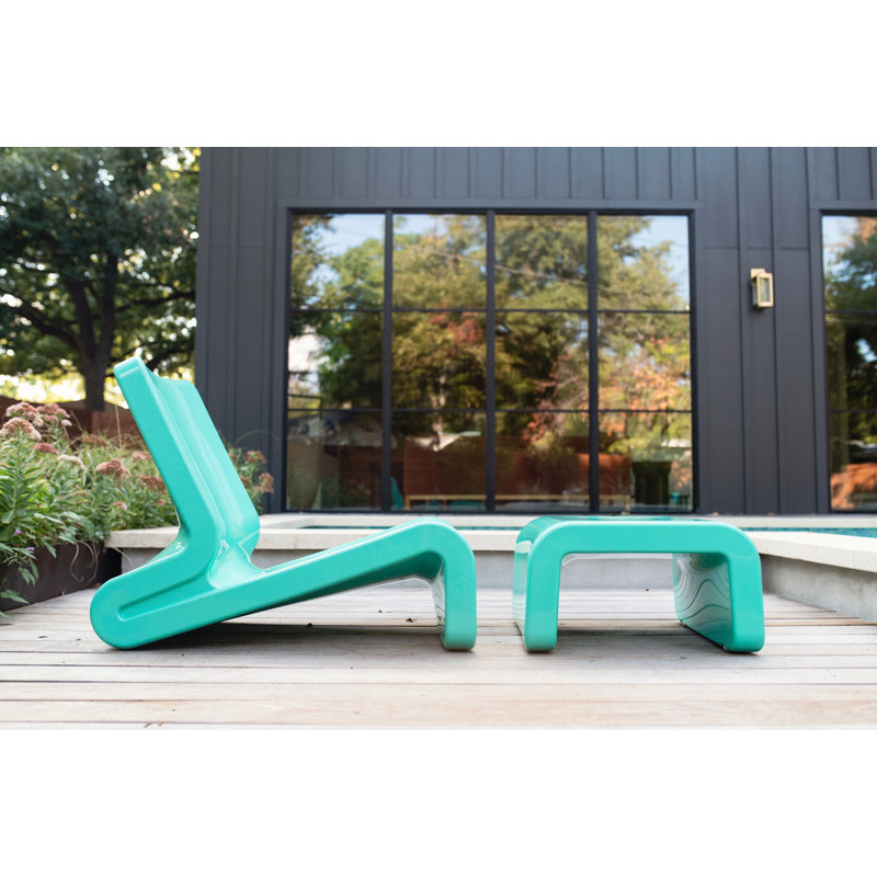 Line Outdoor Lounge Chair, Seafoam Green