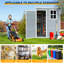 Remise de rangement extérieure en plastique 5 pi x 3 pi en résine avec plancher et porte verrouillable pour la cour arrière, pelouse, gris