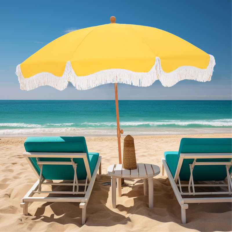 Sharniece 2m Beach Parasol, Yellow