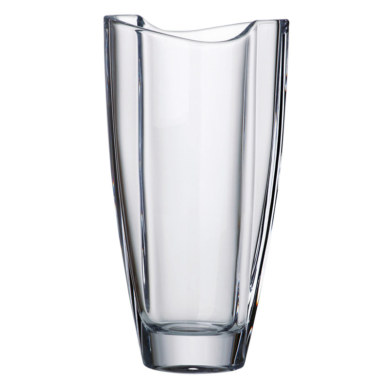 Crystalline Glass Table Vase, 11.5" H x 5.75" W x 3.75" D