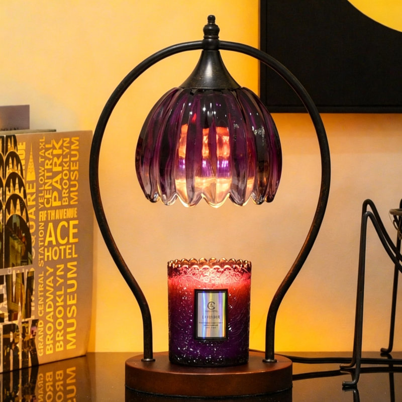 Candle Warmer Lamp, Dimmable Candle Warmer with Timer, Vintage Candles Wax Warmers,(Purple), Purple