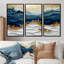 Blue Waves Heights Golden Coastal I - Ensemble de décoration murale bord de mer-107200554-107200562