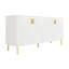 Sideboard With Unique Wave Design And Golden Handles And Feet-1640471143