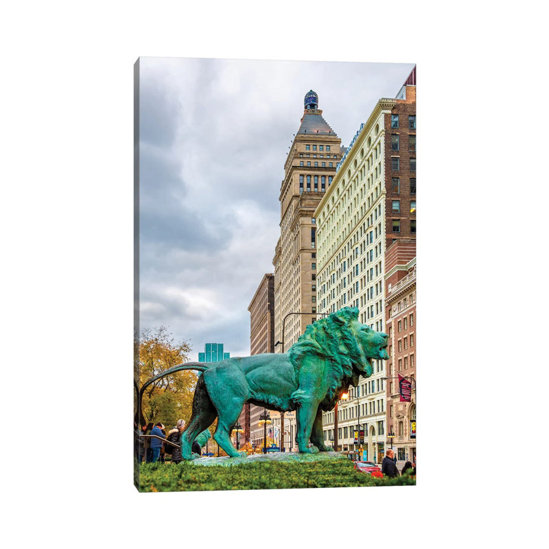 Lion Of Chicago by Nejdet Duzen - Wrapped Canvas Print, 20.32 cm H x 30.48 cm W
