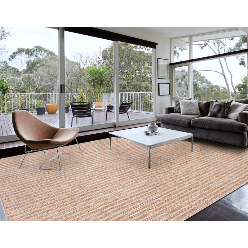 Tapis rayé intérieur / extérieur Halleck, Rectangle 8 pi x 10 pi