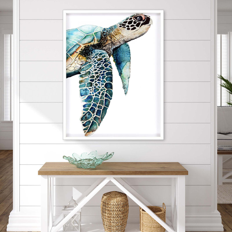 Grande tortue de mer - impression encadrée sur papier