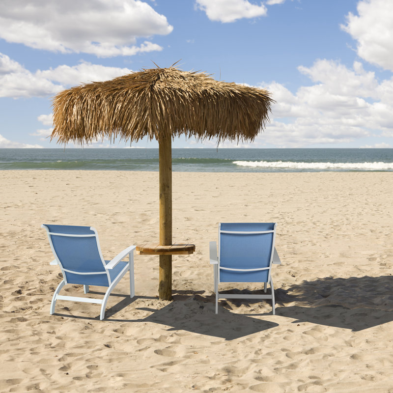 Lantha Patio Lounge Chair,  White, Blue