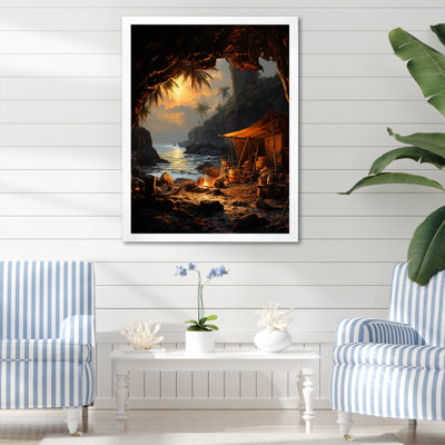 «Sunset Pirates Tropical Cove Haven», reproduction sur toile