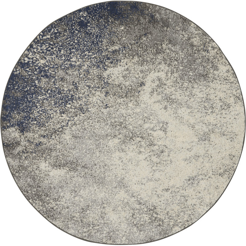 Tapis noir contemporain Augusta, Rond 4 pi