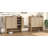 47" Fluted Shoe Storage Cabinet With 2 Drawers And 3 Adjustable Shelves,Oak