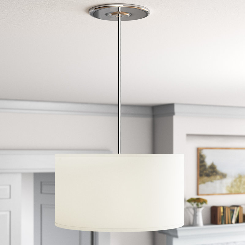 Dayna Shade Pendants Four Light Pendant from Visual Comfort Studio, 100W A19 Medium, Brushed Nickel, Cream/Ivory
