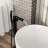 Freestanding Bathtub Faucet With Waterfall Tub Filler And Hand Shower, 360 Rotatable Spout, Dual Temperature Regulation, Brass Base Matte Black Faucet, 59" - Kink Hose, Control For Relaxing Water-127233198