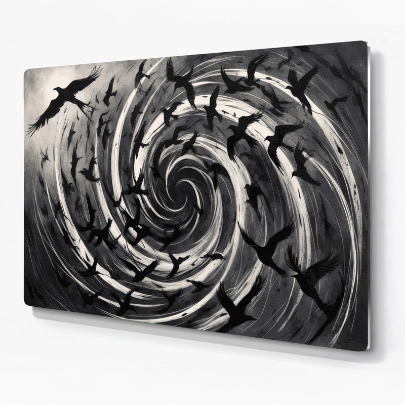 Oiseau noir, cerf-volant noir, art mural en métal, H 24 po x l 36 po