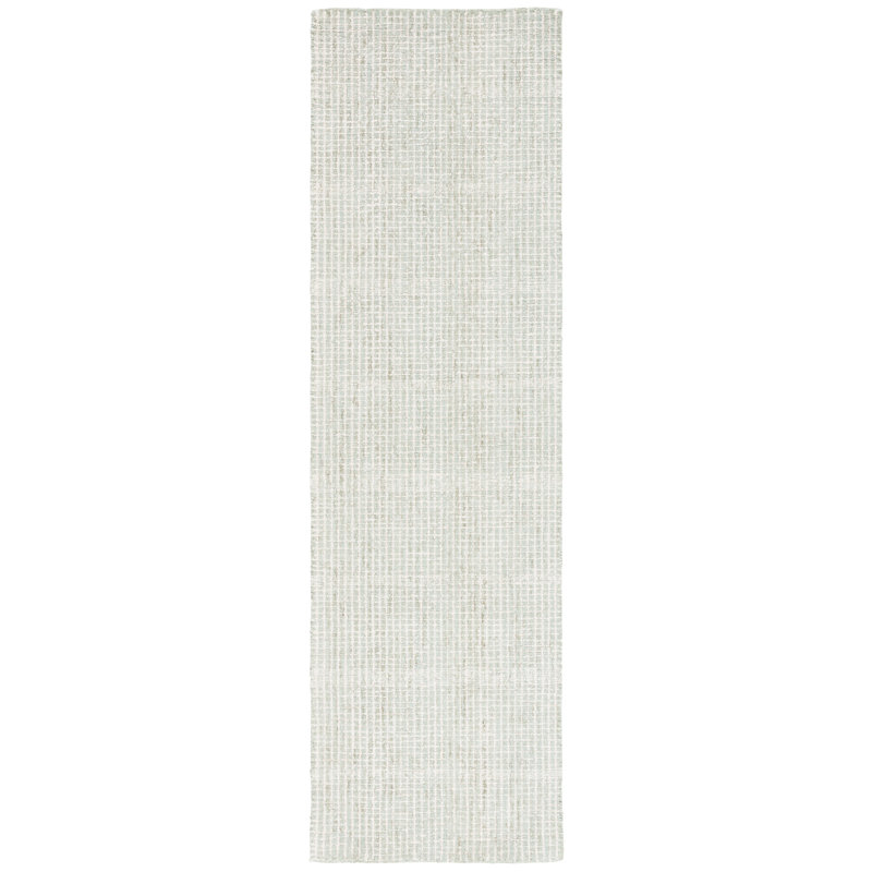 Vighnesh Tufted Wool/Cotton Performance Striped Rug in Ivory/Sage, Runner 2'3" x 10"