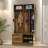 Hall Tree With 6 Hooks,Coat Hanger, Entryway Bench, Storage Bench-340029815