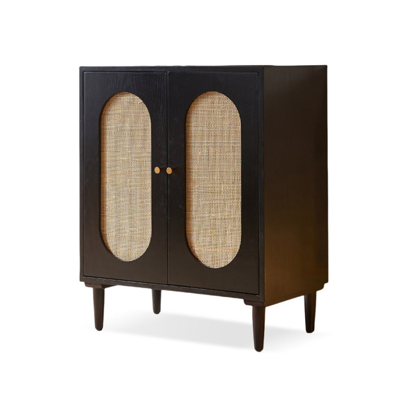 Modern Black Solid Wood Sideboard
