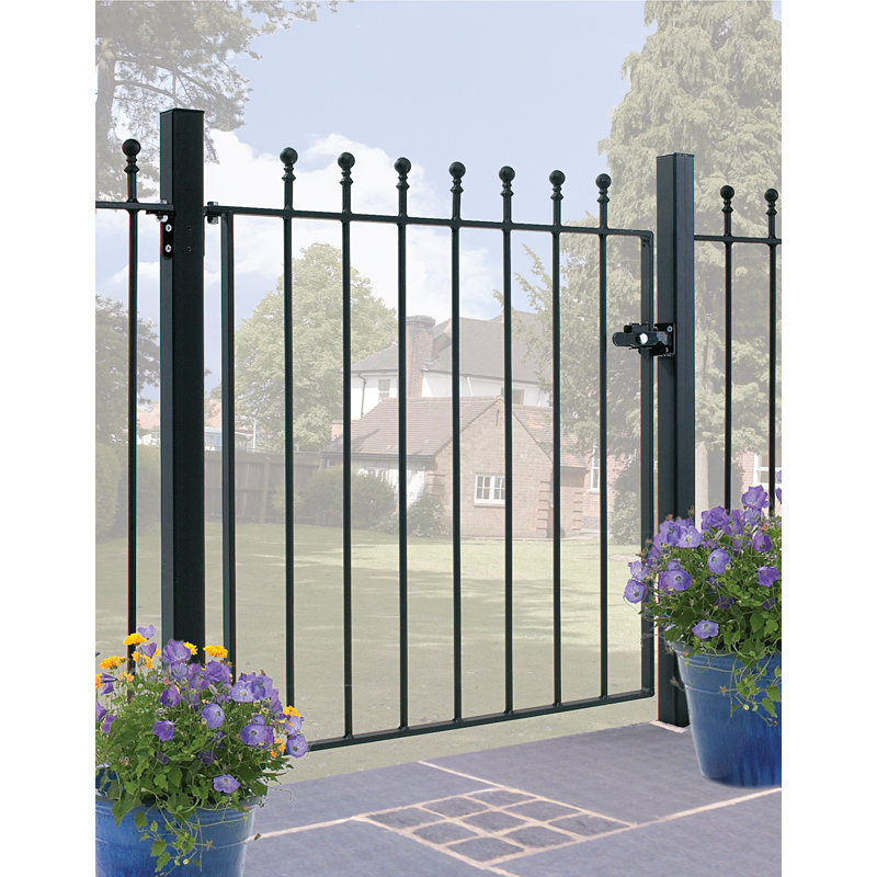 Begonia Ball Top Metal Garden Gate 91cm High, 76cm W x 91cm H