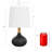 14" Modern Black Ceramic Small Table Lamp with Pre-Assembled Shade-88191429