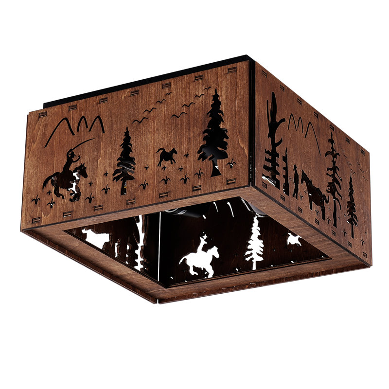 2-Light Farmhouse Flush Mount Ceiling Light