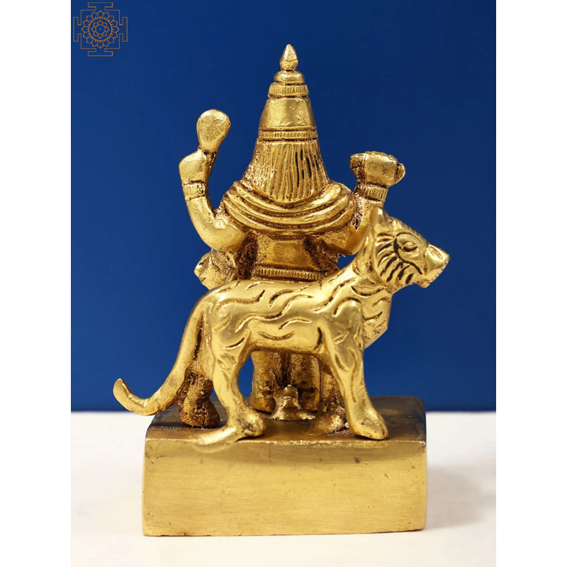 Statue Rahu de 4 po en laiton - Idole de style indou en alliage durable faite à la main | Artisanat complexe pour la décoration spirituelle de la maison