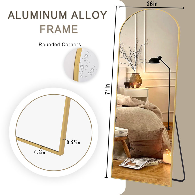 Miroir pleine longueur Jablon , Or, 71 po x 27 po