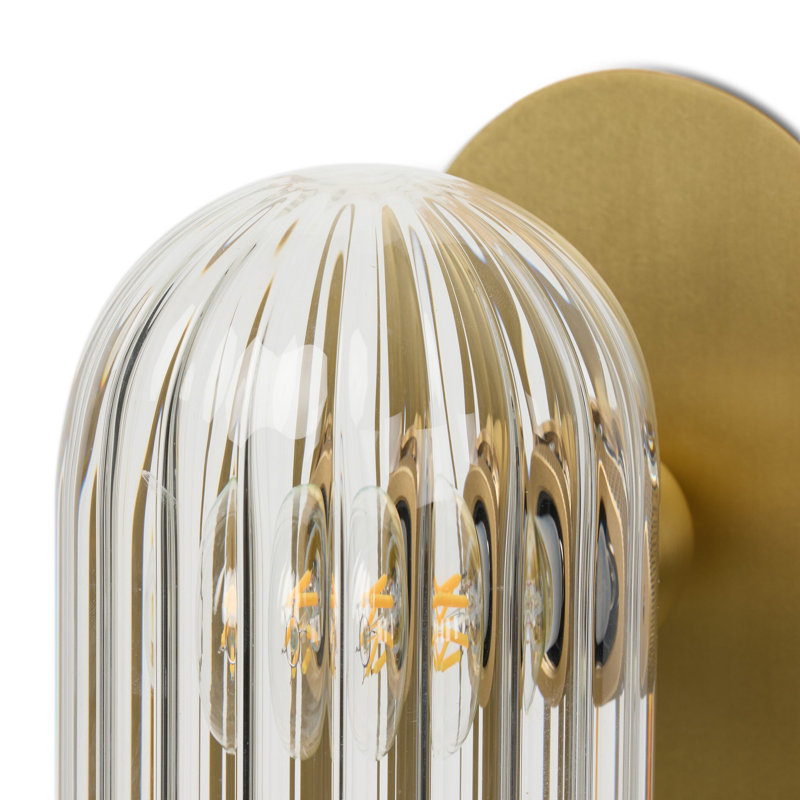 Odyssey Solid Brass Armed Sconce, Burnished Brass, 12" H x 4.25" W x 5.5" D