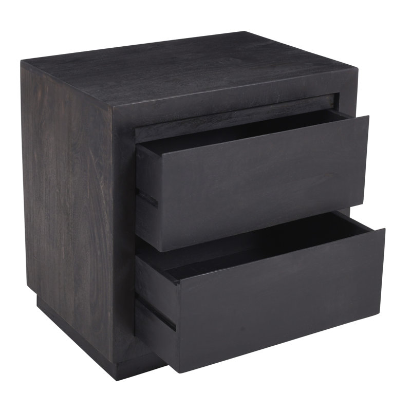 Table de chevet 2 tiroirs Sarah - Brun antique, Brun
